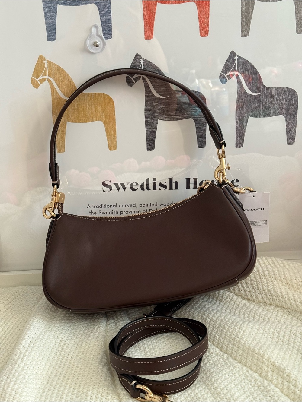 Coach Ashton Shoulder Bag In Haircalf Im/Dark Brown Chalk ces67 - Picture 4 of 10